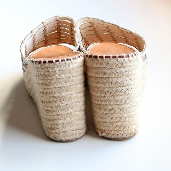 Dolce Vita Beige Platform Espadrille Wedge Heel Mule Sandals Slip-on Summer Shoe - Picture 6 of 16